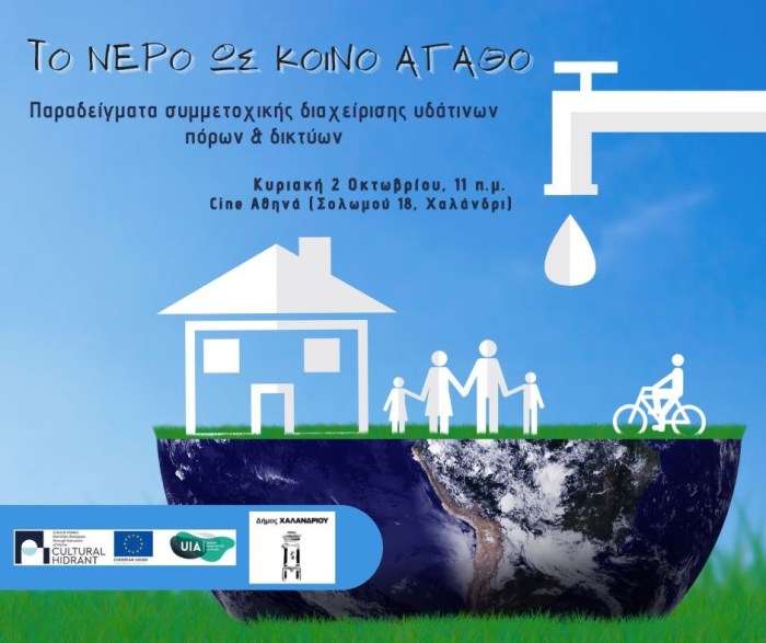 «Το νερό ως κοινό αγαθό» – Eκδήλωση του ευρωπαϊκού προγράμματος Cultural H.ID.RA.N.T.